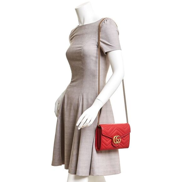 Gucci GG Marmont Matelasse Leather Wallet On Chain - Picture 3 of 3